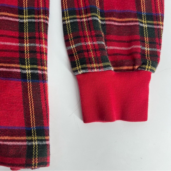 Vintage Polo By Ralph Lauren Shirt Mens Large Red Tartan Plaid Rugby 90s Polo - Picture 6 of 8